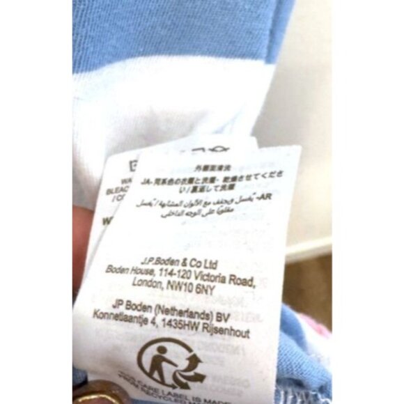 EUC Boden Womens Blue & White Striped Short-Sleeve T-Shirt US 12 - Picture 9 of 10